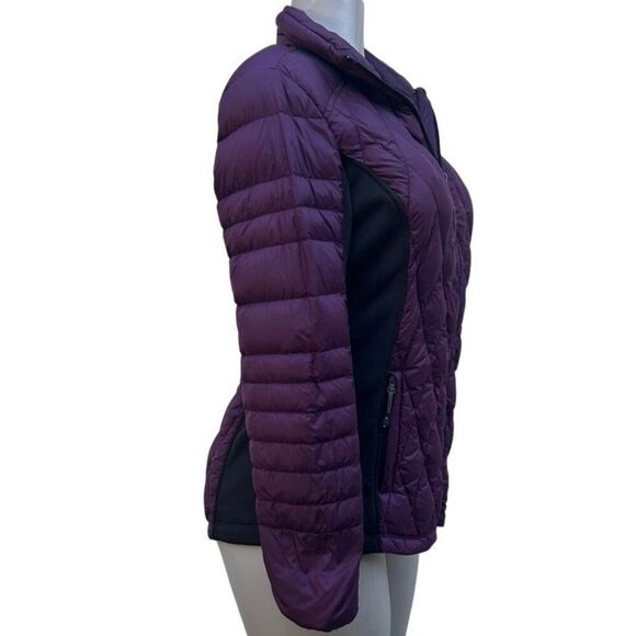 32 Degrees Heat Down Puffer Jacket Medium Purple Colorblock Quilted Full-zip - Picture 3 of 16